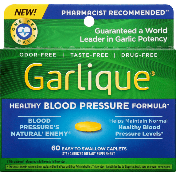 Garlique Blood Pressure Formula, Caplets - 60 Count