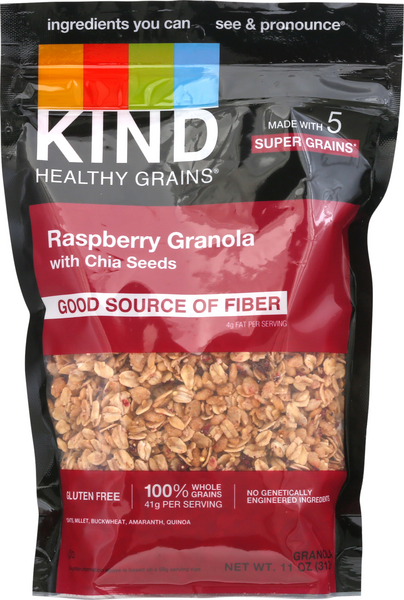 KIND Healthy Grains Raspberry Clusters with Chia Seeds - 11 Ounce
