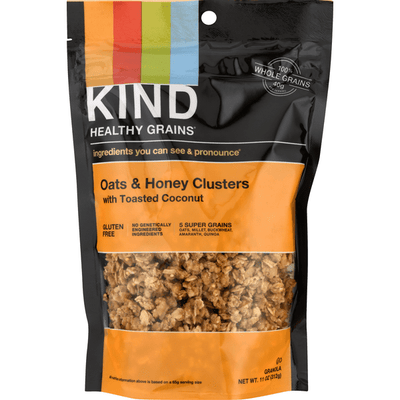 KIND Healthy Grains Oats & Honey Clusters with Toasted Coconut - 11 Ounce