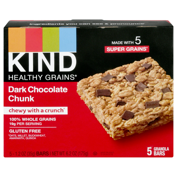 KIND Healthy Grains Dark Chocolate Chunk Granola Bars - 6.2 Ounce