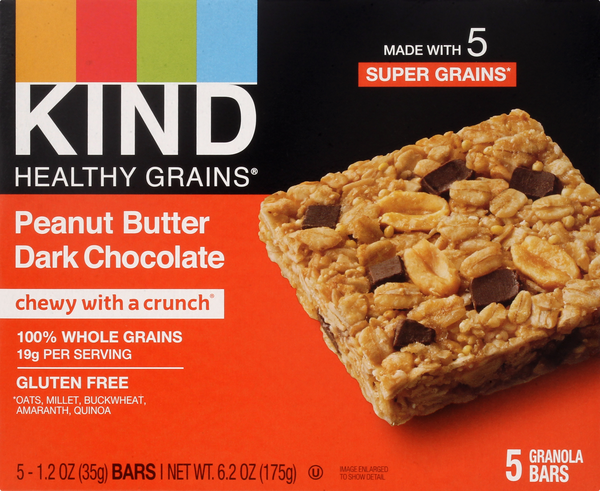 KIND Healthy Grains Peanut Butter Dark Chocolate Granola Bars - 6.2 Ounce