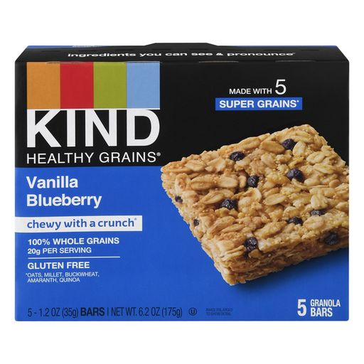 KIND Healthy Grains Vanilla Blueberry Granola Bars - 6.2 Ounce