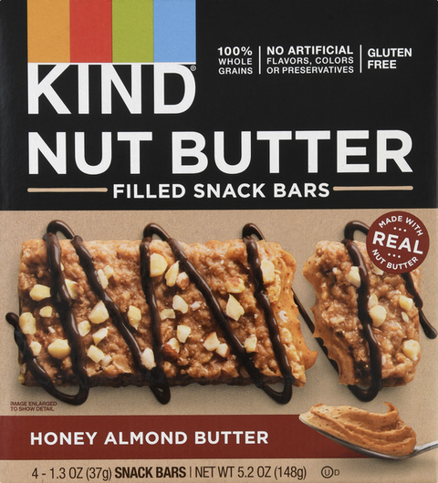 Kind Nut Butter Filled Snack Bar Honey Almond Butter 4 - 1.3 oz Bars - 5.2 Ounce