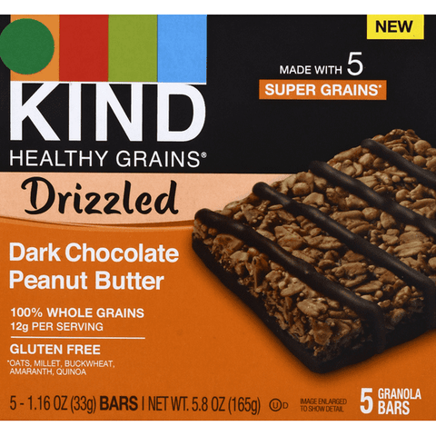 KIND Healthy Grains Dark Chocolate Peanut Butter Drizzled - 5.8 Ounce