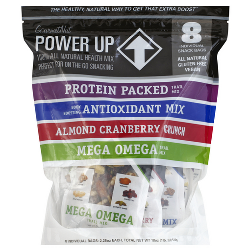 Gourmet Nut Power Up Trail Mix Variety Pack 8 - 2.25 Oz - 18  OZ