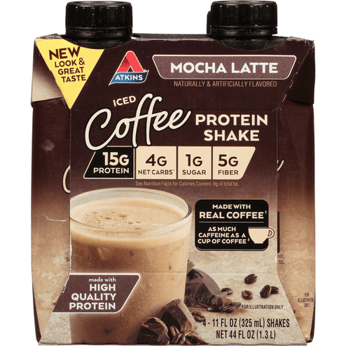 Atkins Mocha Latte Protein Rich Shakes 4Pk - 11 Ounce
