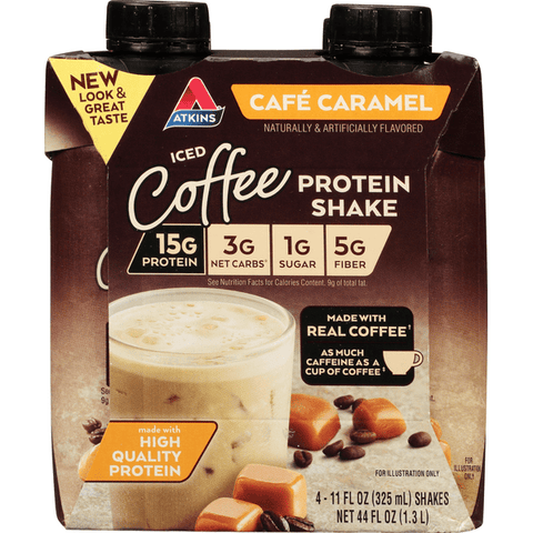 Atkins Cafe Caramel Protein Rich Shakes 4Pk - 11 Ounce