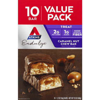 Atkins Endulge Caramel Nut Chew Bar 10-1.2 oz Bars - 12 Ounce