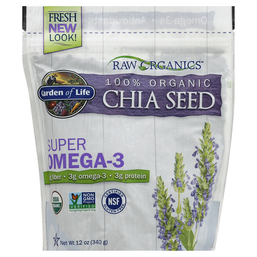 Garden of Life Raw Organics 100% Organic Chia Seed Super Omega-3 - 12 Ounce