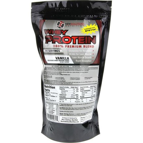 New Solutions Nutrition Whey Protein Vanilla With Stevia - 1 Pound