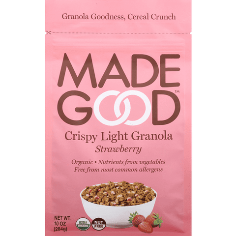 MadeGood Crispy Light Granola, Strawberry - 10 Ounce
