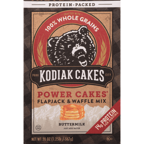 Kodiak Cakes Power Cakes Flapjack And Waffle Mix, Whole Grain Buttermilk - 20 Ounce
