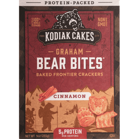 Kodiak Cakes Bear Bites Cinnamon Graham Crackers - 9 Ounce