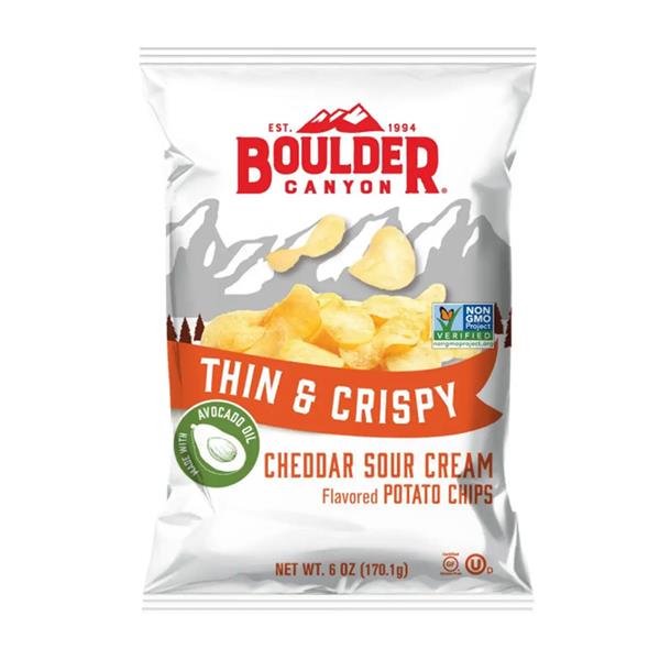 Boulder Canyon Cheddar Sour Cream Thin Chips - 6 Ounce