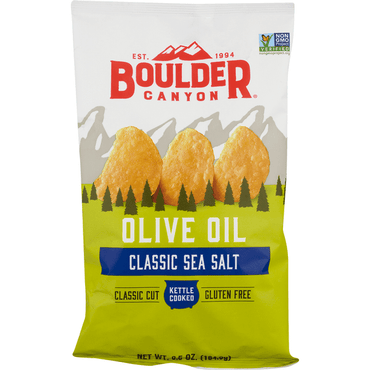 Boulder Canyon Potato Chips, Classic Sea Salt, Olive Oil, Classic Cut - 0.5 Ounce