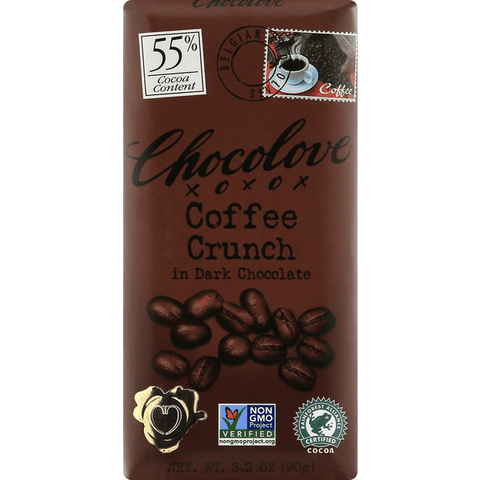 Chocolove Dark Chocolate, Coffee Crunch, 55% Cocoa - 3.2 Ounce
