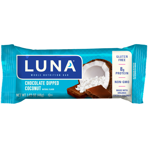 LUNA Chocolate Dipped Coconut  Bar - 1.69 Ounce