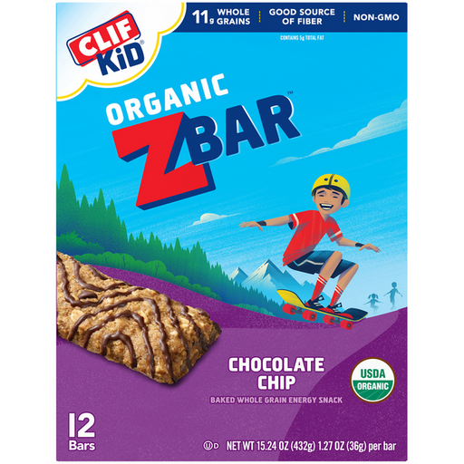 Clif Kif Organic ZBar Chocolate Chip Baked Whole Grain Energy Snack - 15.24 Ounce