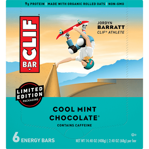CLIF BAR Cool Mint Chocolate Energy Bars - 14.4 Ounce