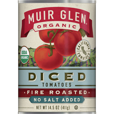 Muir Glen Organic No Salt Added Fire Roasted Diced Tomatoes - 14.5 Ounce