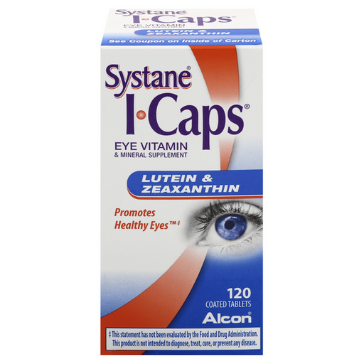 Alcon I Caps Lutein & Zeaxanthin Eye Vitamins Coated Tablets - 120 Count