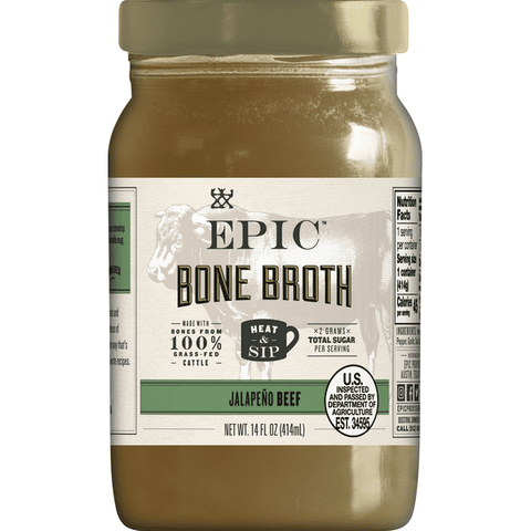 EPIC Artisan Bone Broth Beef Jalapeno Sea Salt - 14 Ounce