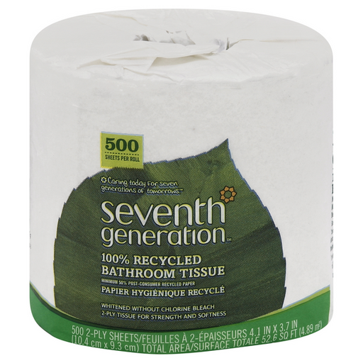 Seventh Generation White Unscented 2 Ply Sheets Bathroom Tissue - 1 Count