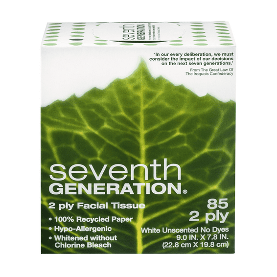 Seventh Generation 100% Recycled 2-Ply White Facial Tissues - 85 Count
