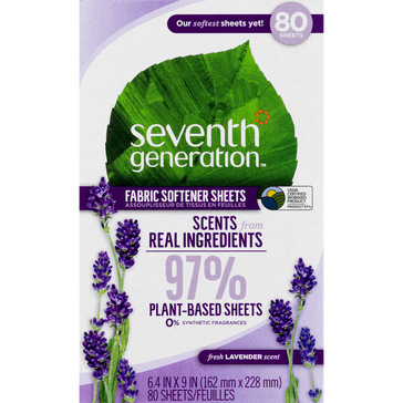 Seventh Generation Blue Eucalyptus & Lavender Natural Fabric Softener Sheets - 57.6 IN