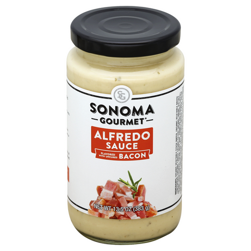 Sonoma Gourmet Alfredo Sauce, Flavored With Uncured Bacon - 13.75 Ounce