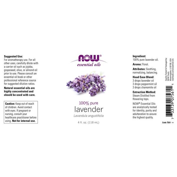 NOW Lavender Essential Oils - 4 Ounce
