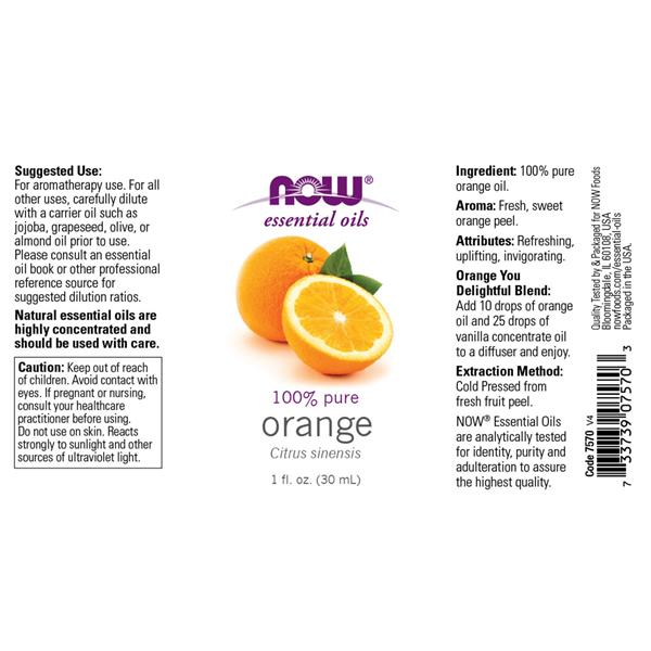 NOW Orange Essential Oils - 1 Ounce