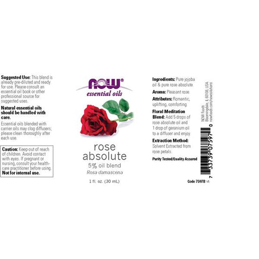 NOW Rose Absolute Blend Essential Oils - 1 Ounce