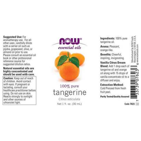 NOW Tangerine Essential Oil - 1 Ounce