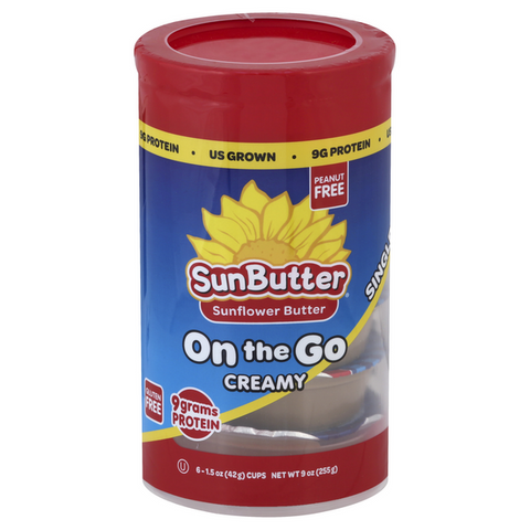 Sunbutter Sunflower Butter On the Go Single Cups Creamy - 1.5 Ounce