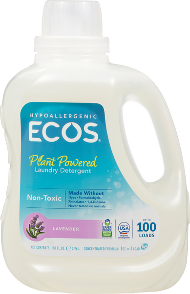 Ecos Laundry Detergent, Plant Powered, Lavender - 100 floz