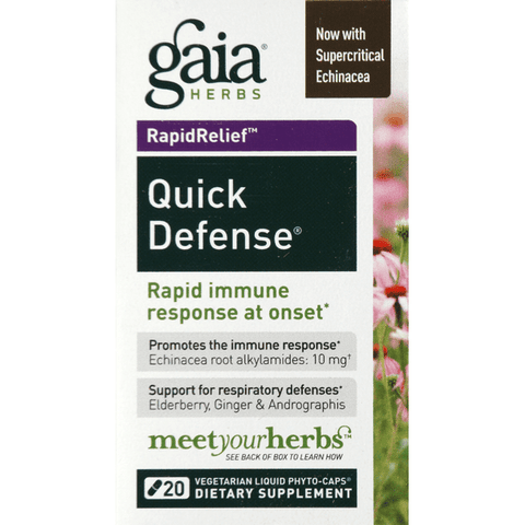 Gaia Quick Defense, Vegetarian Liquid Phyto-Caps - 20 Count