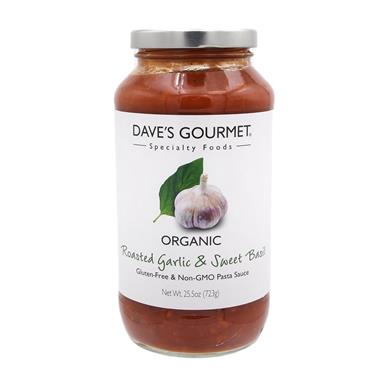 Dave's Gourmet Organic Roasted Garlic & Sweet Basil Pasta Sauce - 26 Ounce