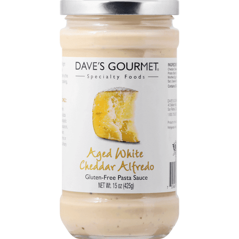 Dave's Gourmet Aged White Cheddar Alfredo Gluten Free Pasta Sauce - 15 Ounce
