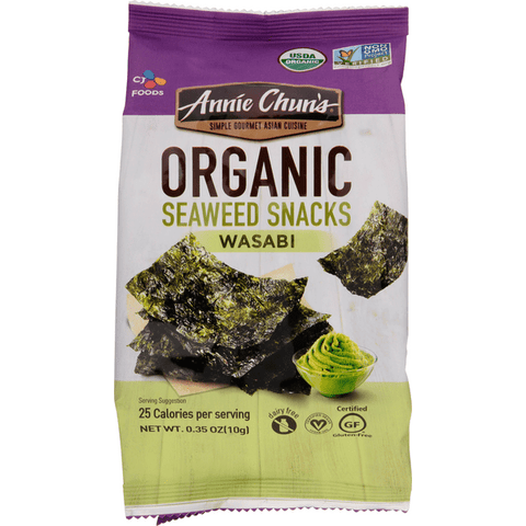 Annie Chun's Organic Seaweed Snacks, Wasabi - 0.35 Ounce