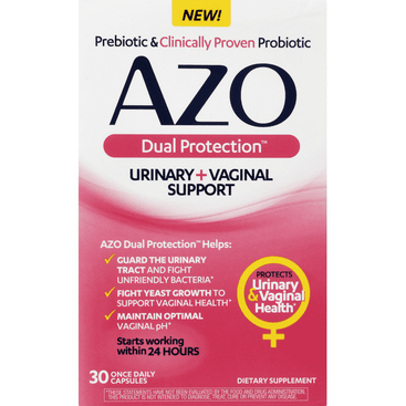 Azo Dual Protection Urinary + Vaginal Support, Capsules - 30 Count