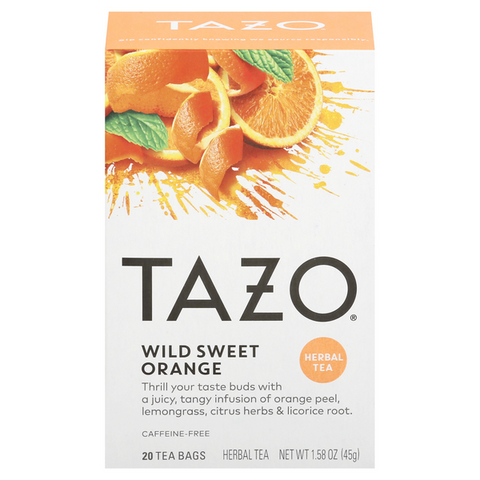 Tazo Caffeine-Free Herbal Tea Filter Bags Wild Sweet Orange 20 Count - 20 Ounce