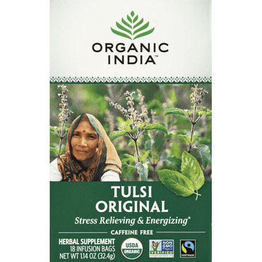 Organic India Tulsi Holy Basil Original Herbal Supplement 18 Count - 1.14 Ounce