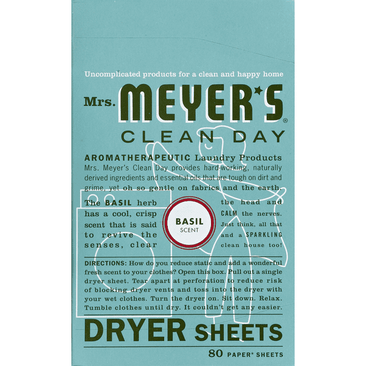 Mrs. Meyer's Clean Day Dryer Sheets Basil Scent - 80 Count