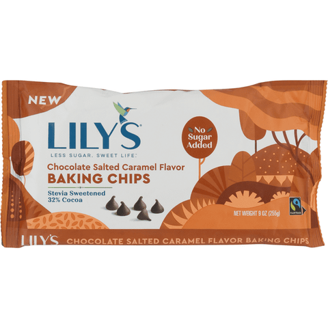 Lily's Baking Chips, Chocolate Salted Caramel Flavor - 9 Ounce