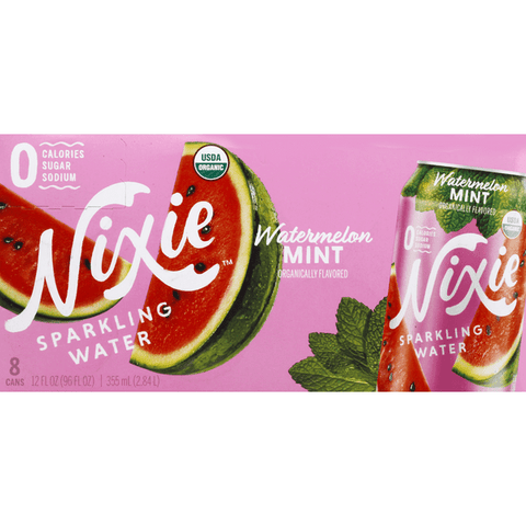 Nixie Sparkling Water, Watermelon Mint 8 Count - 12 Ounce