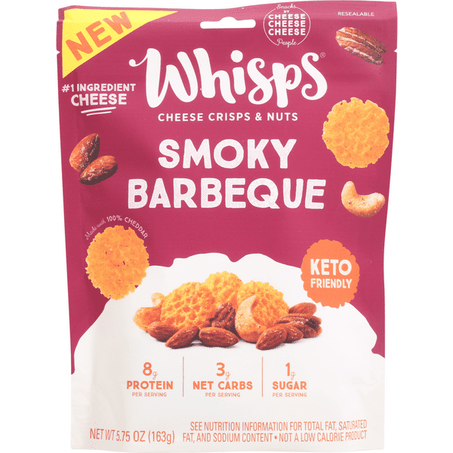 Whisps Cheese Crisps & Nuts, Smoky Barbeque - 5.75 Ounce