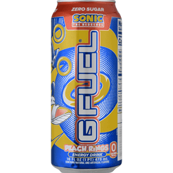G Fuel Peach Rings Energy Drink, Zero Sugar, Sonic The Hedge Hog - 16 Ounce