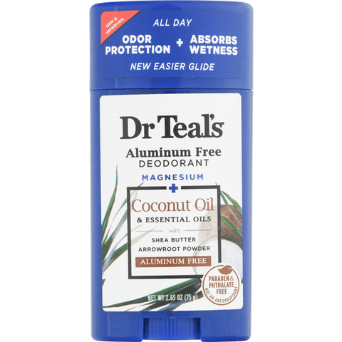 Dr Teals Coconut Oil Aluminum Free Deodorant - 2.65 Ounce