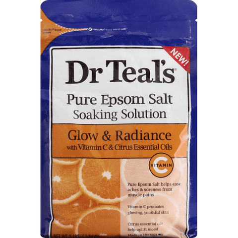 Dr Teal's Glow & Radiance with Vitamin C & Citrus Essential Oils Epsom Salt Soaking Solution - 3 Pounds